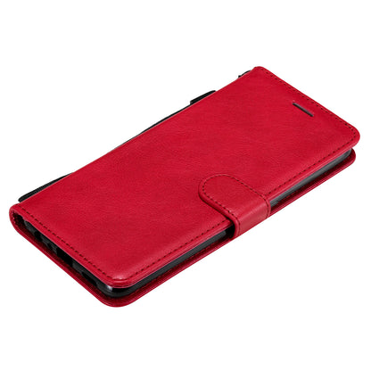 KT Leather Series-2 Plain Wallet Leather Phone Stand Shell with Strap for Oppo A74 4G/F19 4G