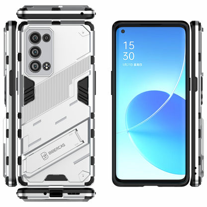 Heavy Duty Hybrid PC + TPU Combo Phone Case Cover with Kickstand for Oppo Reno6 Pro+ 5G/Pro 5G (Snapdragon)