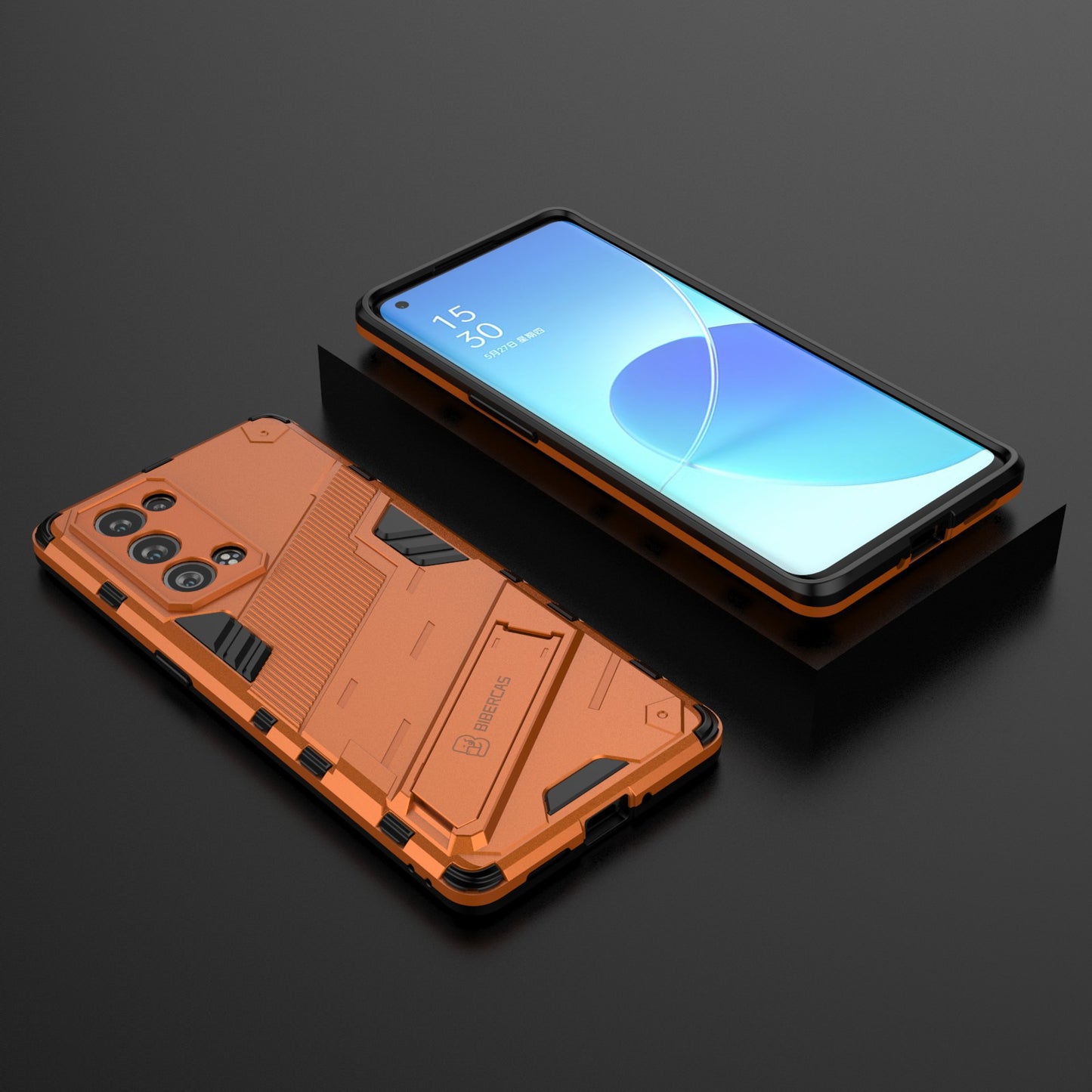 Heavy Duty Hybrid PC + TPU Combo Phone Case Cover with Kickstand for Oppo Reno6 Pro+ 5G/Pro 5G (Snapdragon)