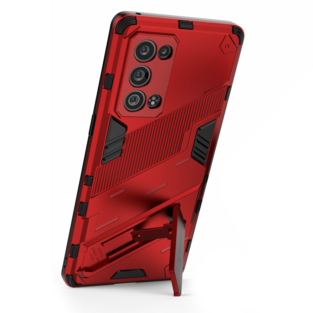 Heavy Duty Hybrid PC + TPU Combo Phone Case Cover with Kickstand for Oppo Reno6 Pro+ 5G/Pro 5G (Snapdragon)