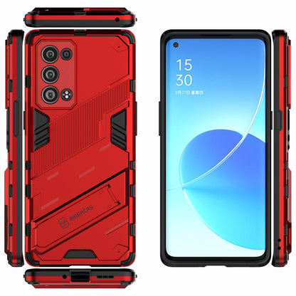 Heavy Duty Hybrid PC + TPU Combo Phone Case Cover with Kickstand for Oppo Reno6 Pro+ 5G/Pro 5G (Snapdragon)