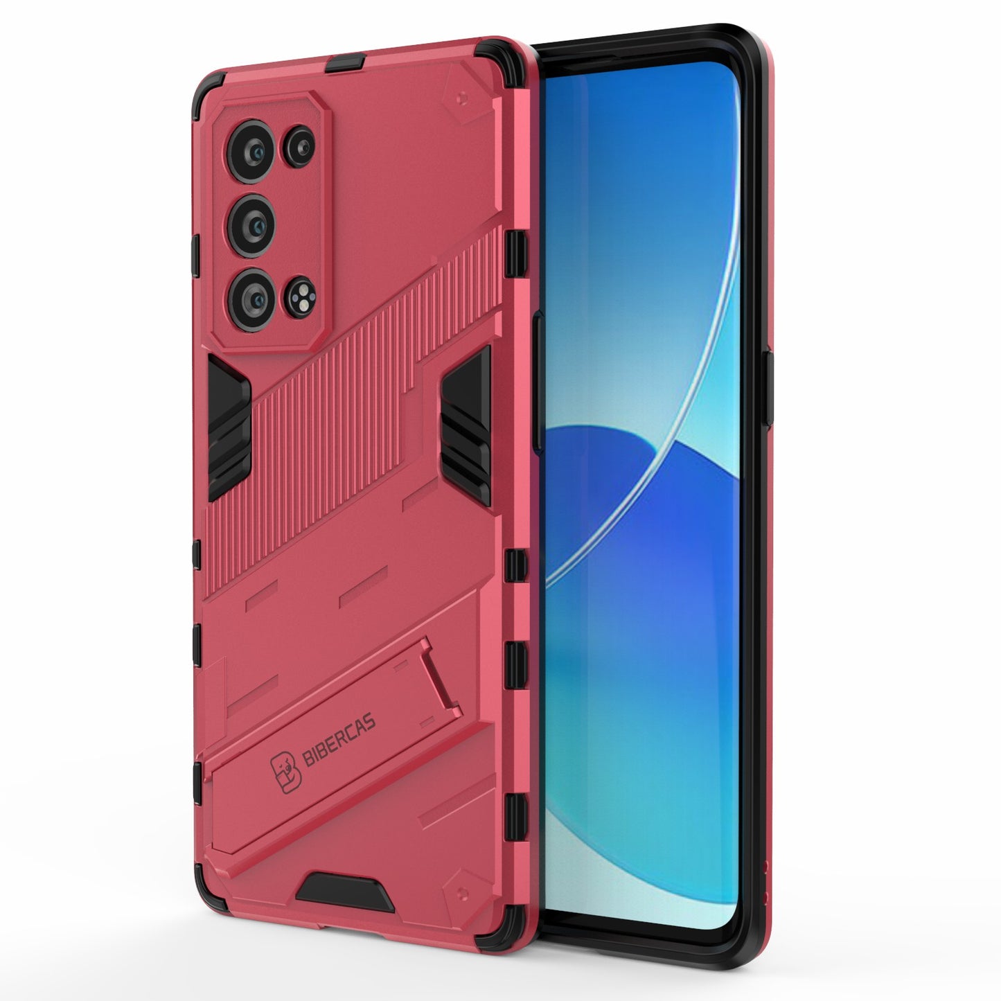 Heavy Duty Hybrid PC + TPU Combo Phone Case Cover with Kickstand for Oppo Reno6 Pro+ 5G/Pro 5G (Snapdragon)