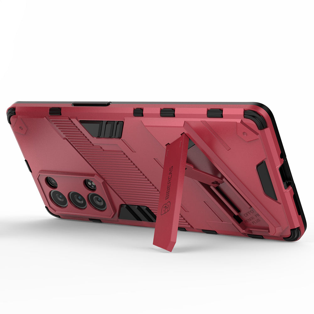 Heavy Duty Hybrid PC + TPU Combo Phone Case Cover with Kickstand for Oppo Reno6 Pro+ 5G/Pro 5G (Snapdragon)