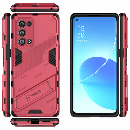 Heavy Duty Hybrid PC + TPU Combo Phone Case Cover with Kickstand for Oppo Reno6 Pro+ 5G/Pro 5G (Snapdragon)