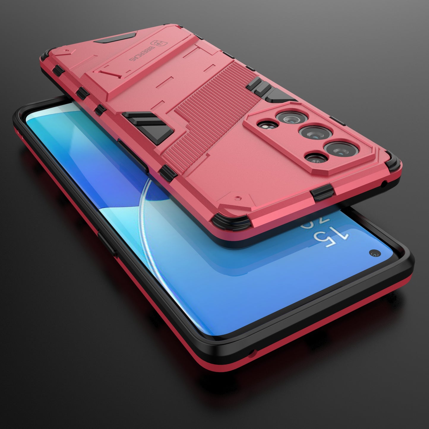 Heavy Duty Hybrid PC + TPU Combo Phone Case Cover with Kickstand for Oppo Reno6 Pro+ 5G/Pro 5G (Snapdragon)