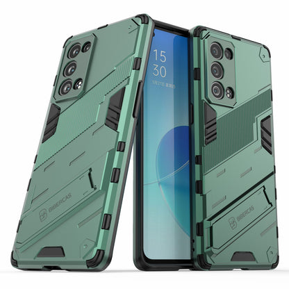 Heavy Duty Hybrid PC + TPU Combo Phone Case Cover with Kickstand for Oppo Reno6 Pro+ 5G/Pro 5G (Snapdragon)