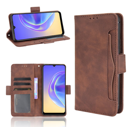 Multiple Card Slots Wallet Stand Phone Case Leather Cover Shell for vivo V21e 4G / vivo Y73 2021