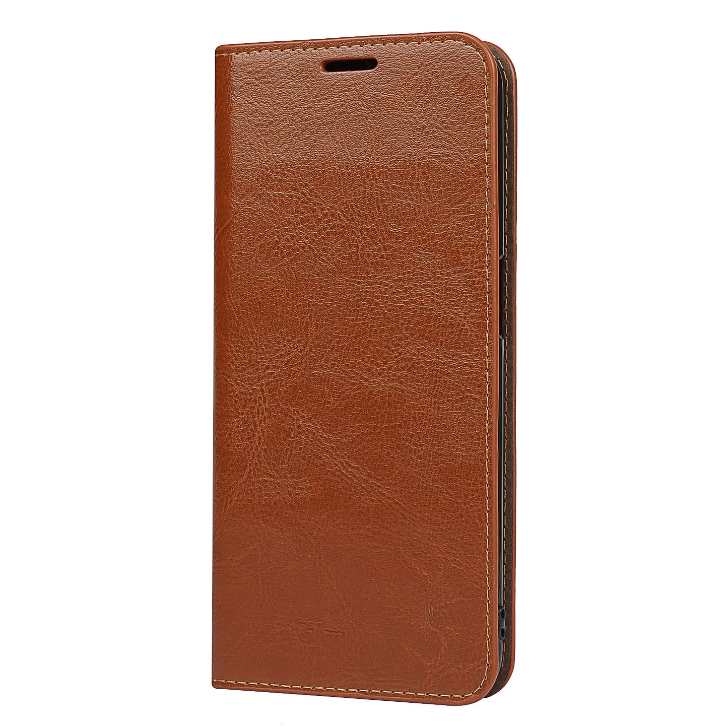 Crazy Horse Genuine Leather Wallet Mobile Phone Stand Case for Oppo A54 5G