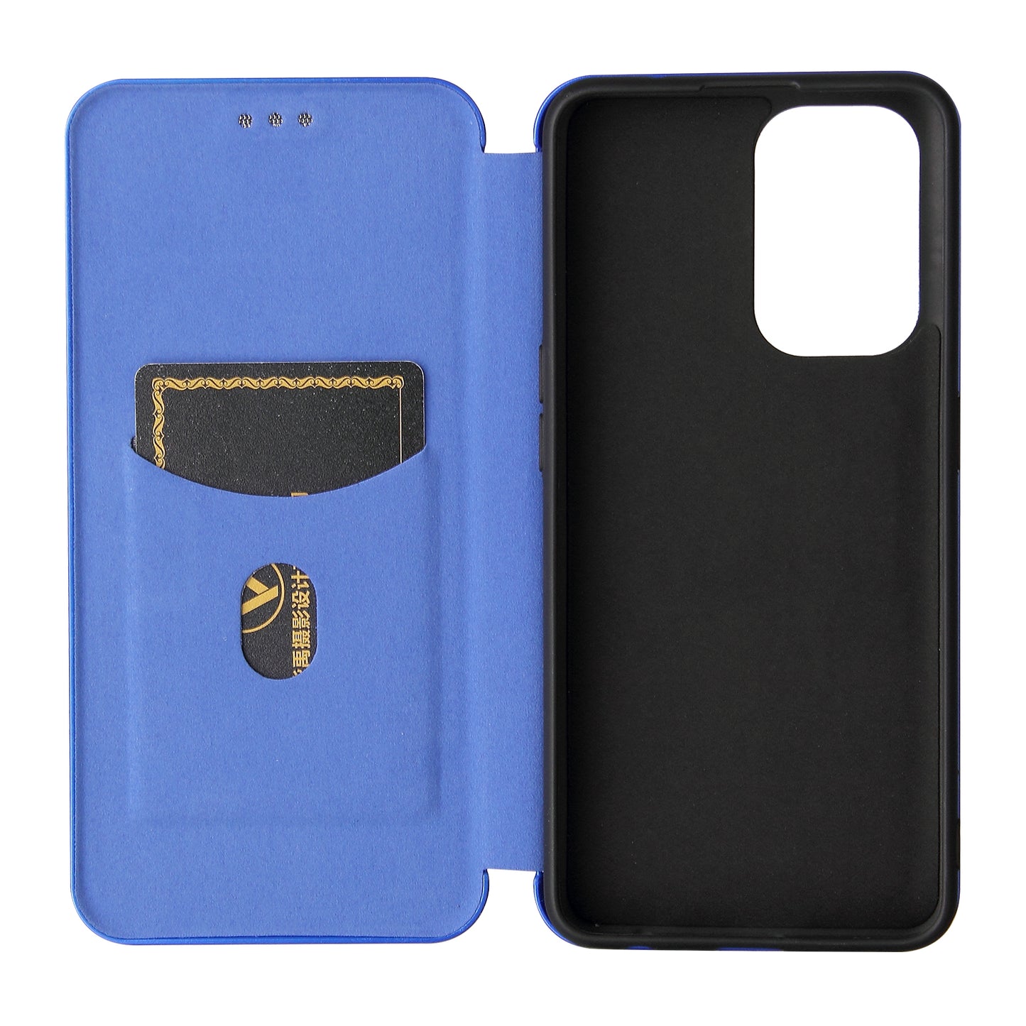 Carbon Fiber Texture Automatic Absorption Leather Stand Case with Card Slot and Ring Strap for Oppo A94 5G/F19 Pro+ 5G/Reno5 Z/A95 5G