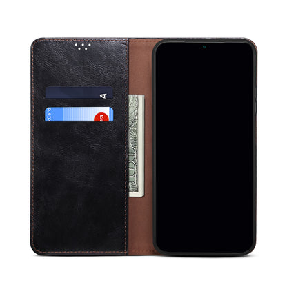 Oil-Waxy Wallet Design Leather Protective Phone Case with Stand for vivo V21e 4G / Y73 2021