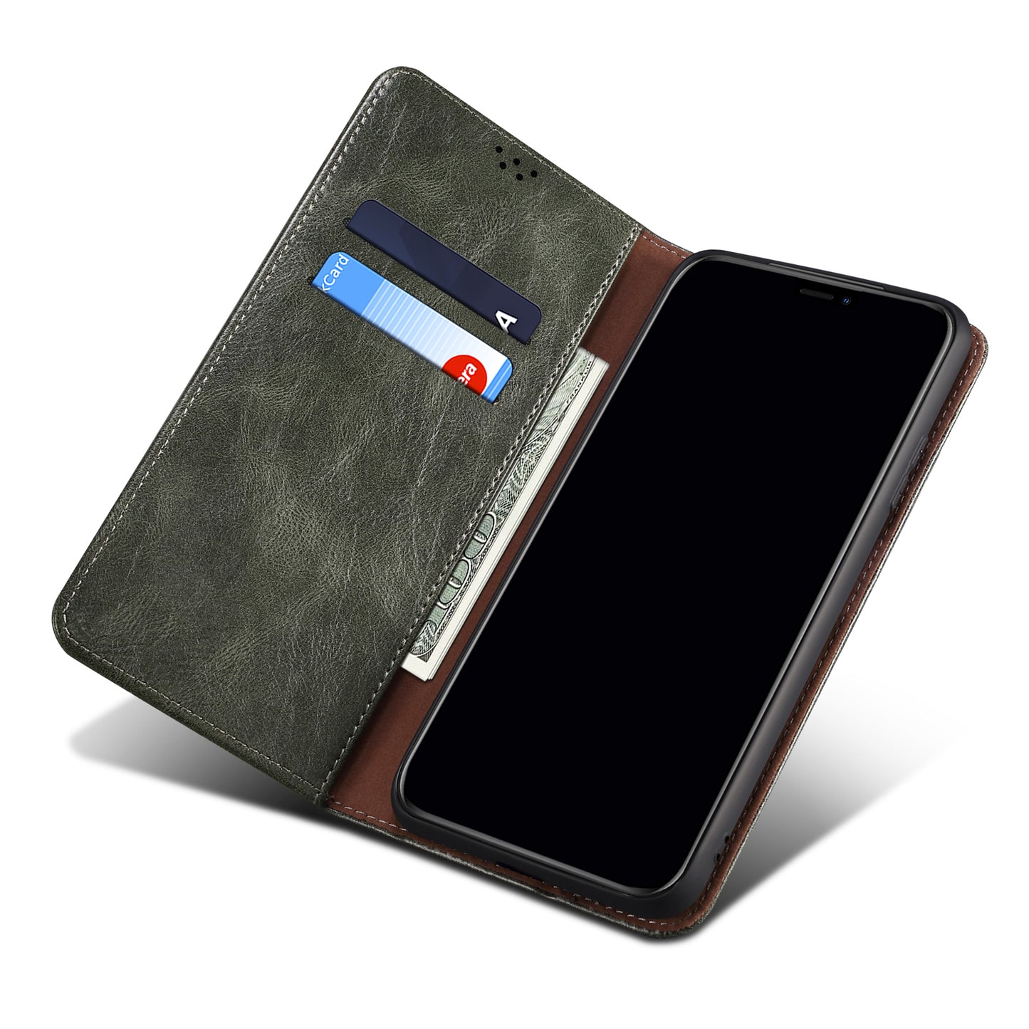 Oil-Waxy Wallet Design Leather Protective Phone Case with Stand for vivo V21e 4G / Y73 2021