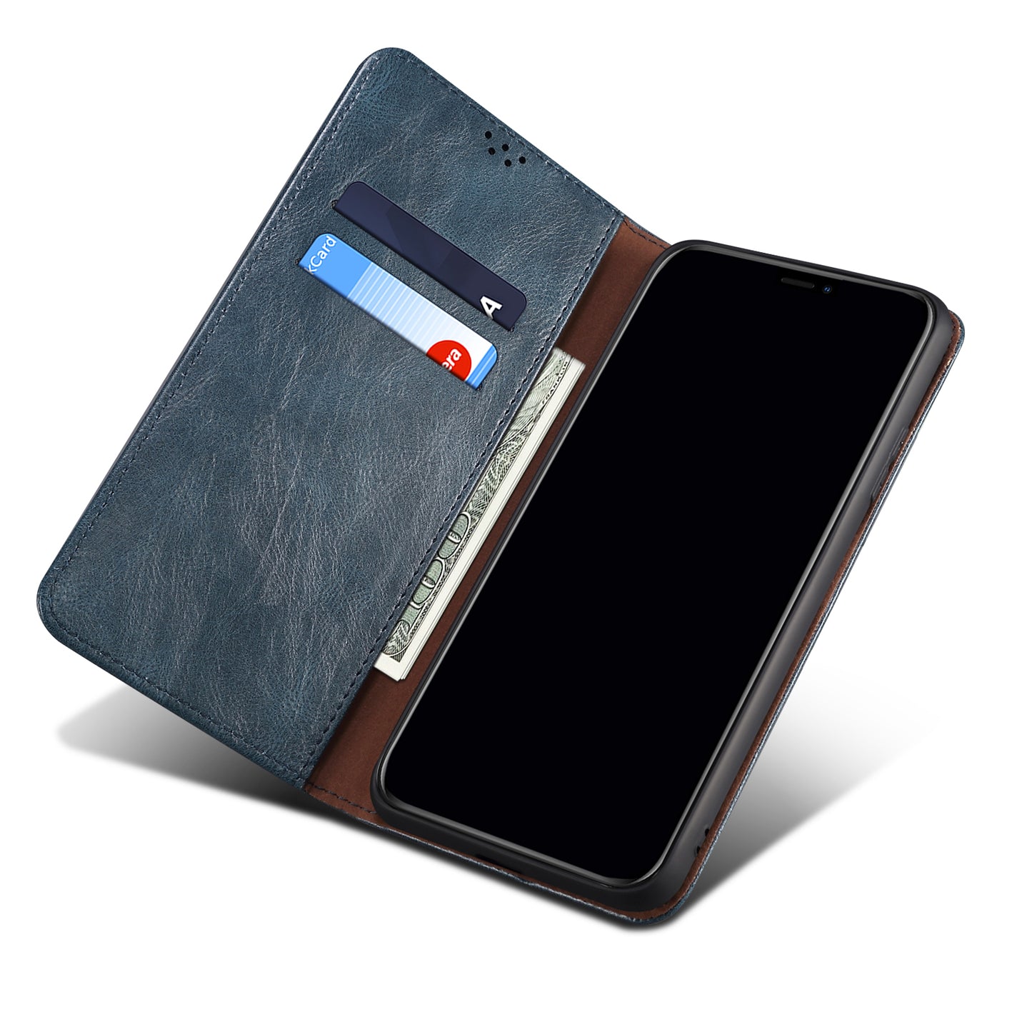 Oil-Waxy Wallet Design Leather Protective Phone Case with Stand for vivo V21e 4G / Y73 2021