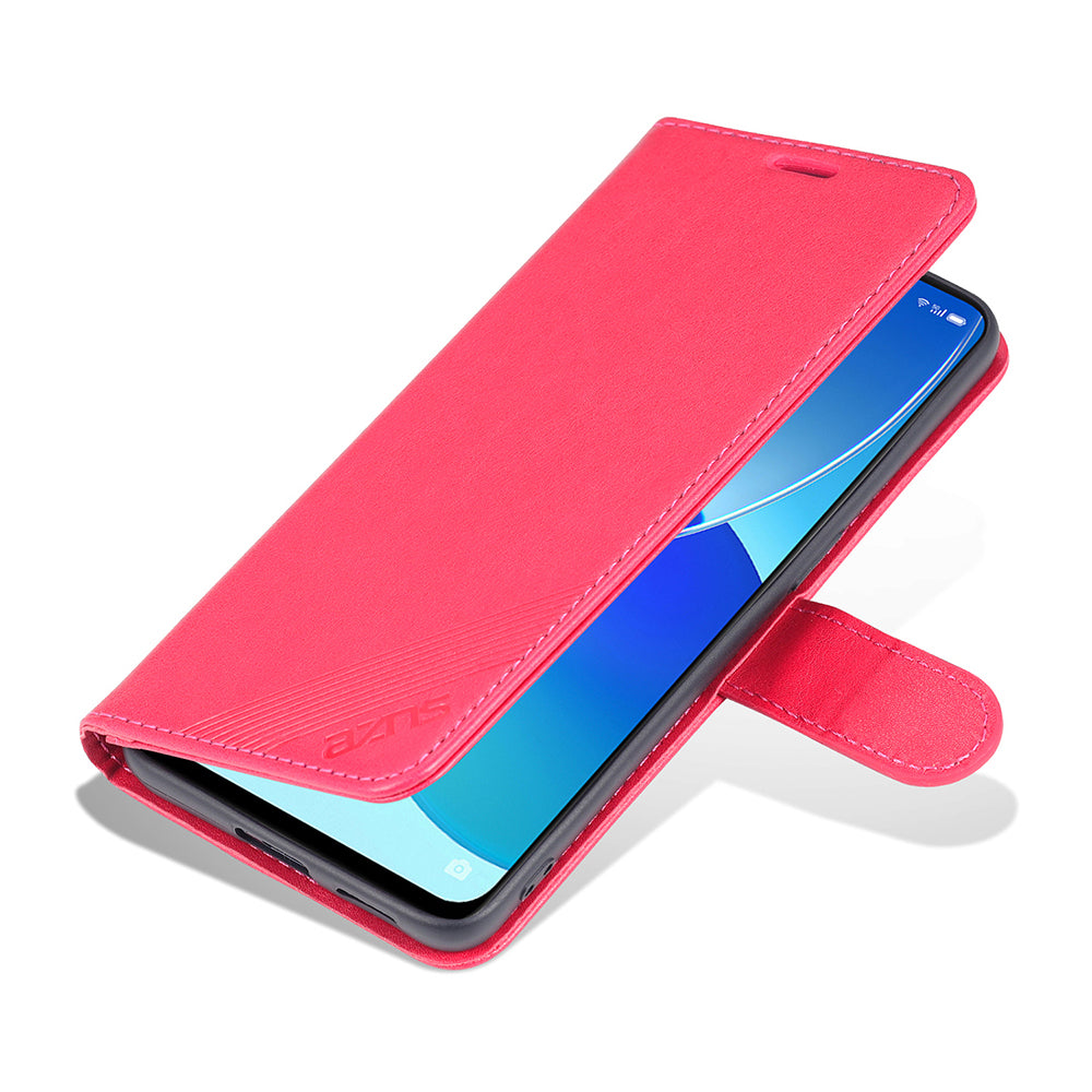 AZNS Full Protection Wallet Stand PU Leather Coated TPU Phone Case for Oppo Reno6 5G