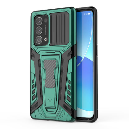 Kickstand Design PC + TPU Car Style Full Protective Hybrid Cover Case for Oppo Reno6 Pro+ 5G/Pro 5G (Snapdragon)