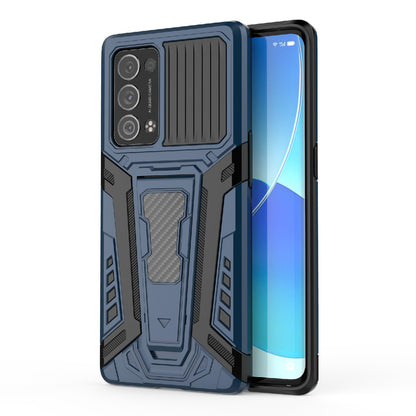 Kickstand Design PC + TPU Car Style Full Protective Hybrid Cover Case for Oppo Reno6 Pro+ 5G/Pro 5G (Snapdragon)