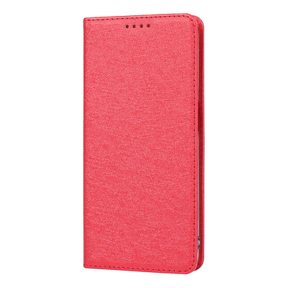 Silk Texture Leather Wallet Case with Strap for Oppo A54 5G