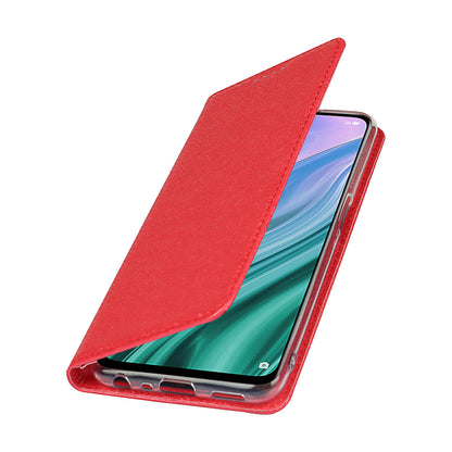 Silk Texture Leather Wallet Case with Strap for Oppo A54 5G