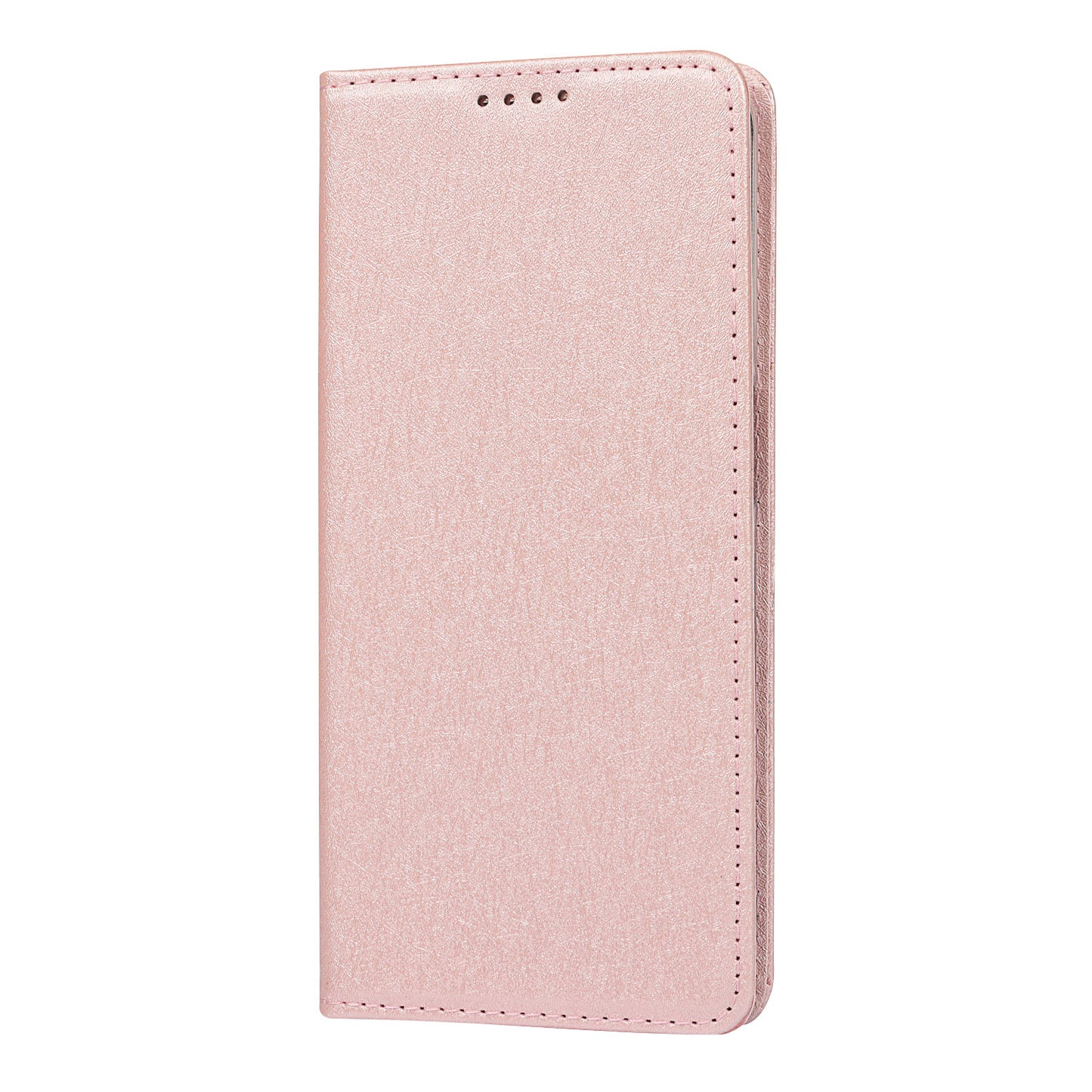 Silk Texture Leather Wallet Case with Strap for Oppo A54 5G