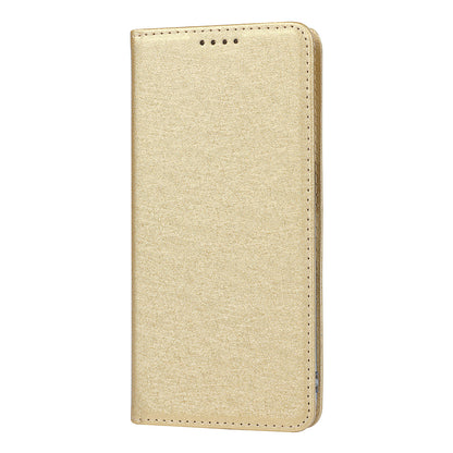 Silk Texture Leather Wallet Case with Strap for Oppo A54 5G