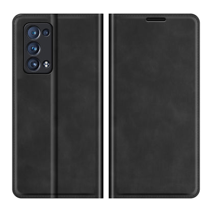 Skin-touch Feeling Strong Magnet Folio Wallet Protective Phone Case for Oppo Reno6 Pro+ 5G/Pro 5G (Snapdragon)