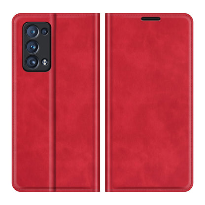 Skin-touch Feeling Strong Magnet Folio Wallet Protective Phone Case for Oppo Reno6 Pro+ 5G/Pro 5G (Snapdragon)