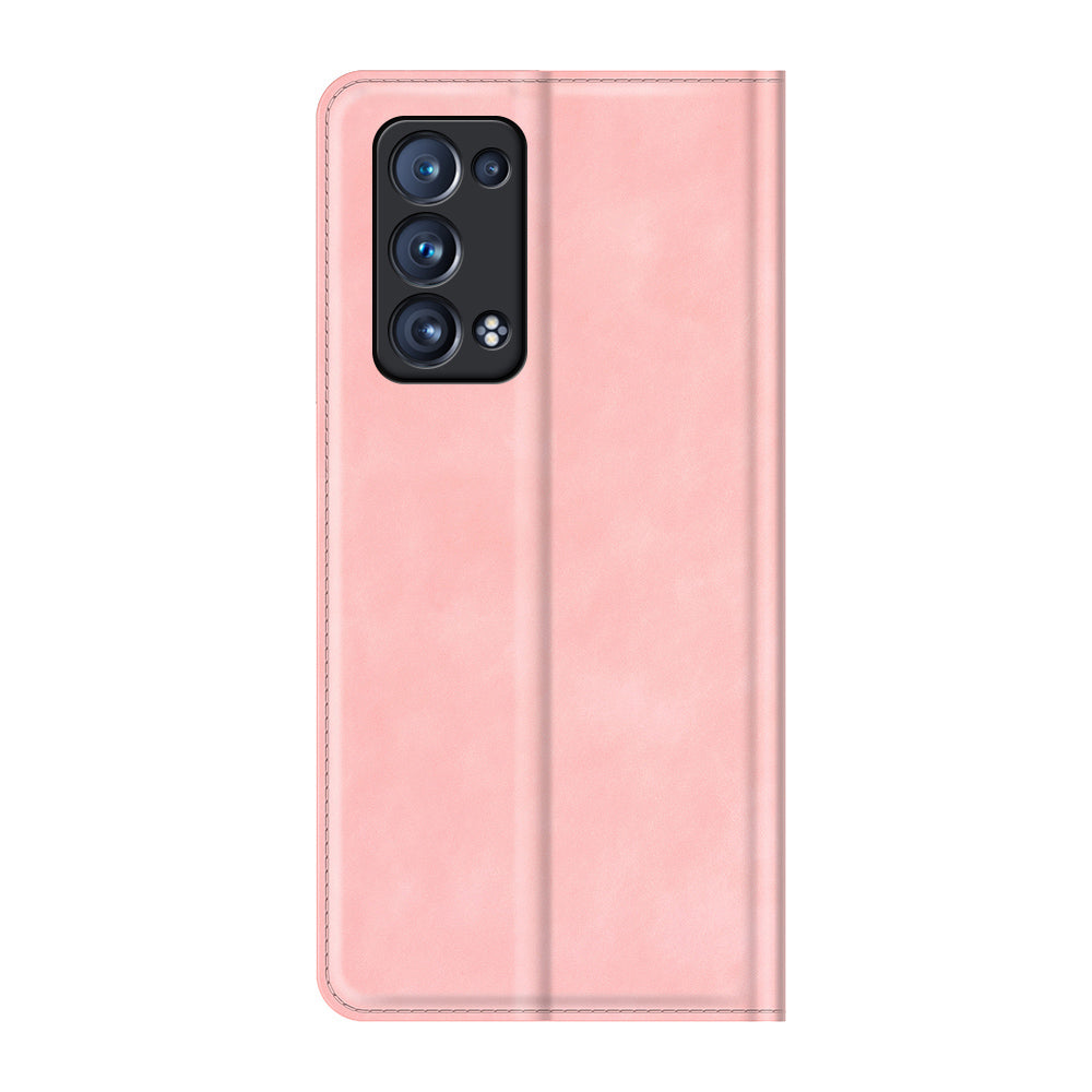 Skin-touch Feeling Strong Magnet Folio Wallet Protective Phone Case for Oppo Reno6 Pro+ 5G/Pro 5G (Snapdragon)