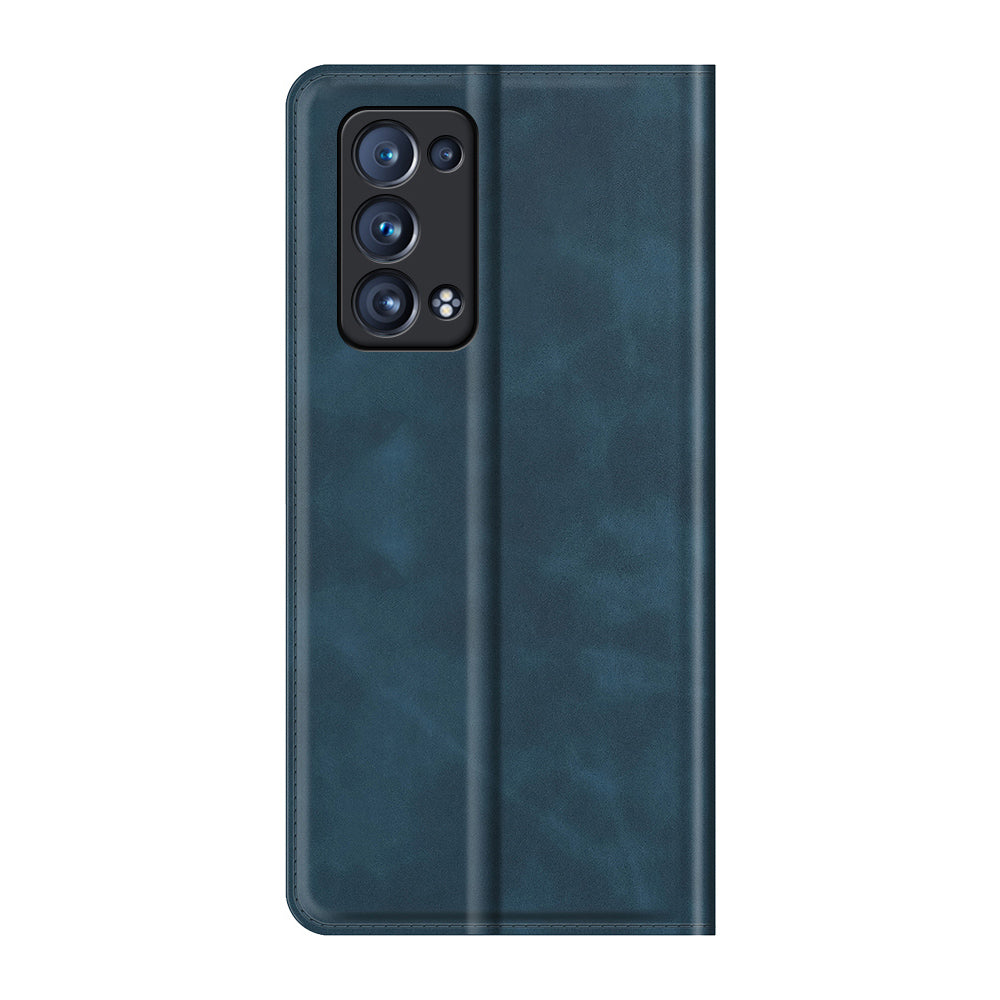 Skin-touch Feeling Strong Magnet Folio Wallet Protective Phone Case for Oppo Reno6 Pro+ 5G/Pro 5G (Snapdragon)