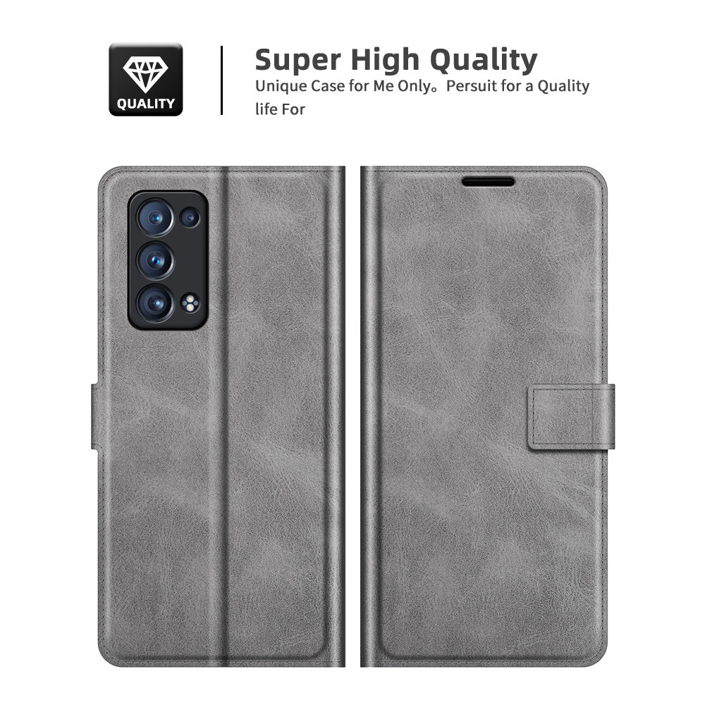 Magnetic Square Clasp Leather Wallet Stand Phone Case for Oppo Reno6 Pro+ 5G/Pro 5G (Snapdragon)