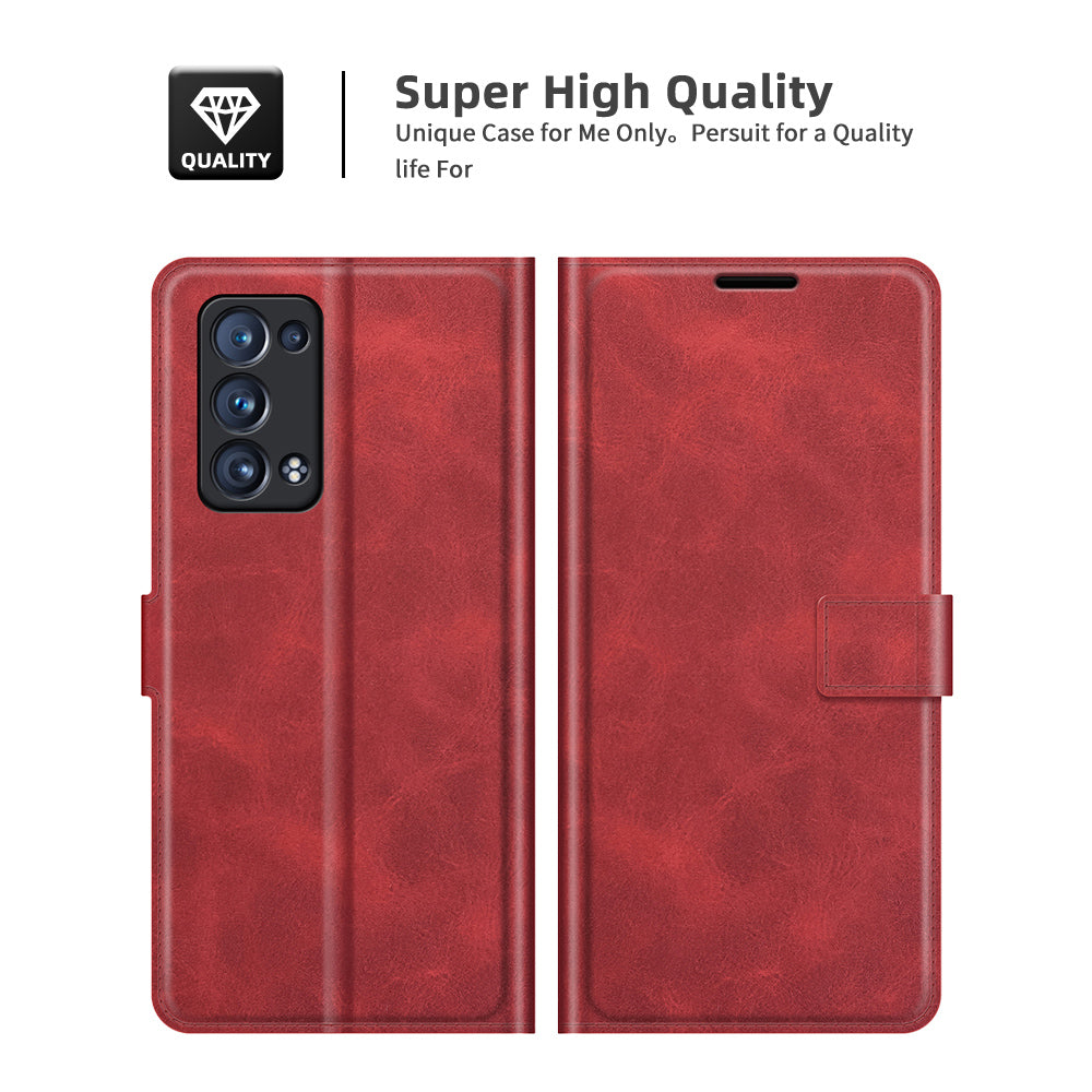 Magnetic Square Clasp Leather Wallet Stand Phone Case for Oppo Reno6 Pro+ 5G/Pro 5G (Snapdragon)