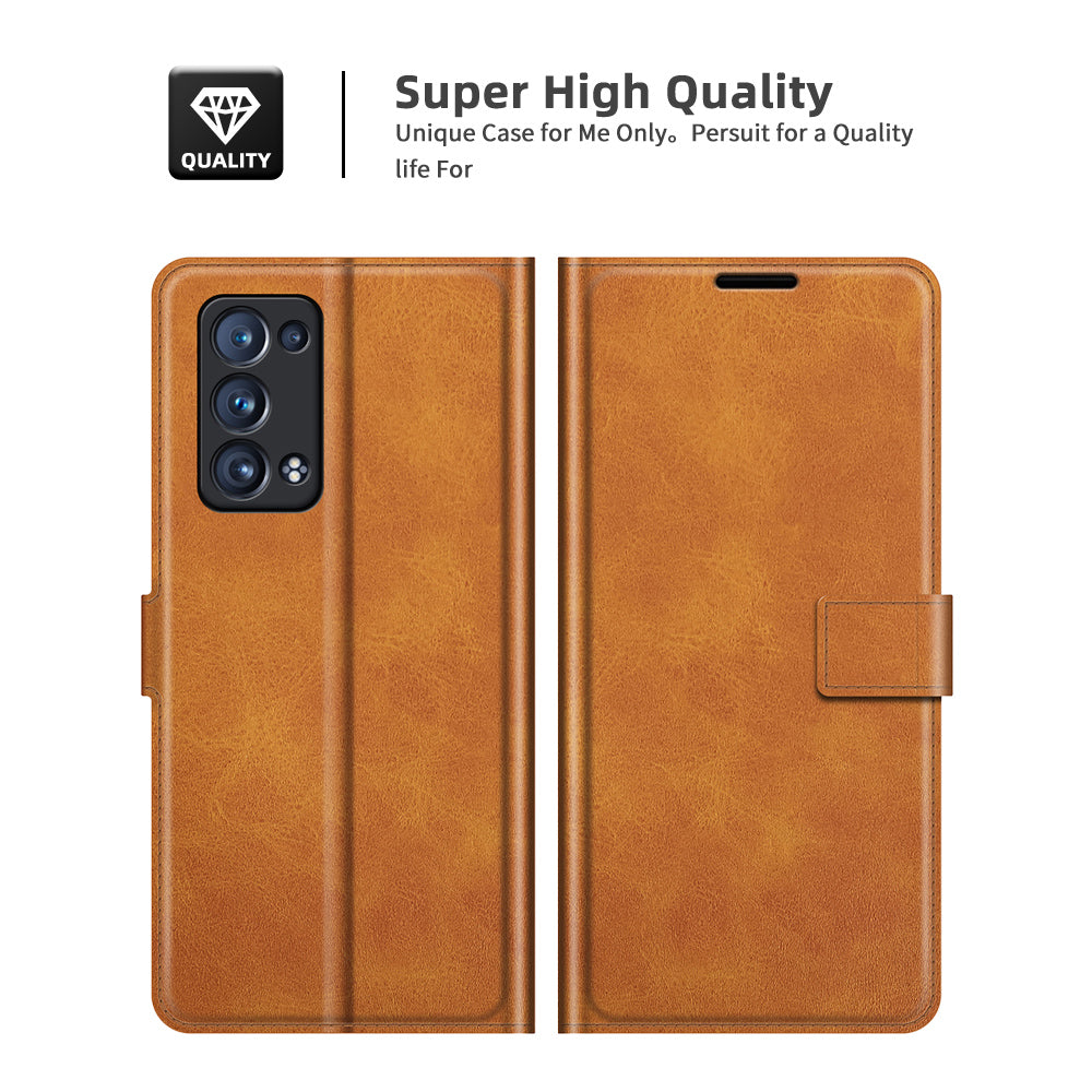 Magnetic Square Clasp Leather Wallet Stand Phone Case for Oppo Reno6 Pro+ 5G/Pro 5G (Snapdragon)