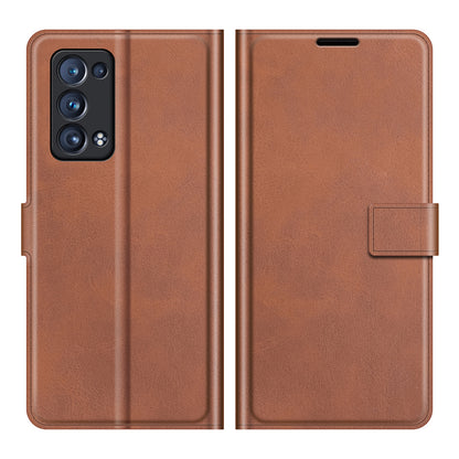 Magnetic Square Clasp Leather Wallet Stand Phone Case for Oppo Reno6 Pro+ 5G/Pro 5G (Snapdragon)