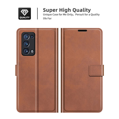 Magnetic Square Clasp Leather Wallet Stand Phone Case for Oppo Reno6 Pro+ 5G/Pro 5G (Snapdragon)