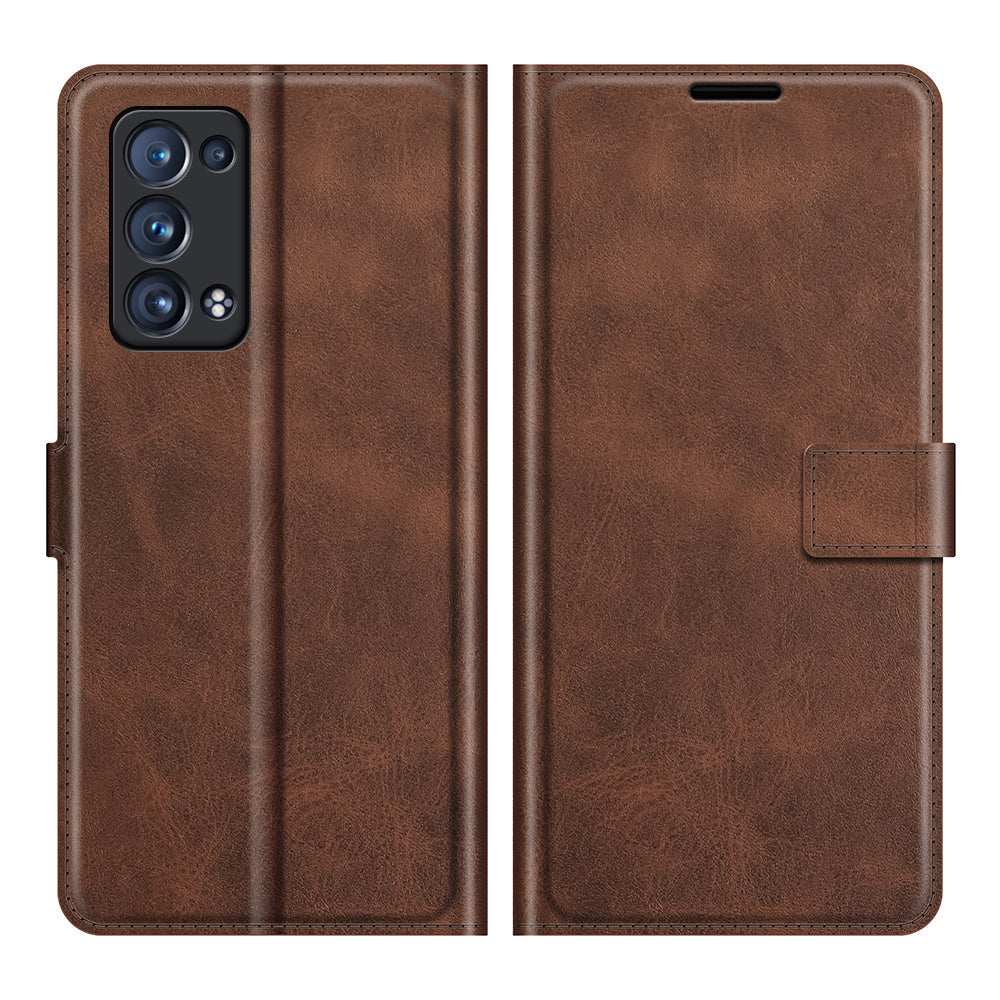 Magnetic Square Clasp Leather Wallet Stand Phone Case for Oppo Reno6 Pro+ 5G/Pro 5G (Snapdragon)