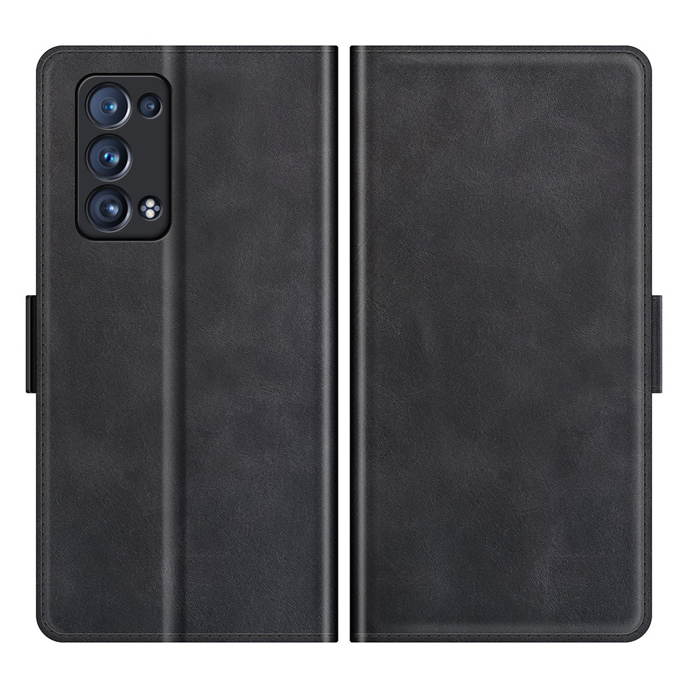 Magnetic Clasp Closure Full Protection PU Leather Phone Stand Case for Oppo Reno6 Pro+ 5G/Pro 5G (Snapdragon)