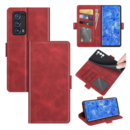 Magnetic Clasp Closure Full Protection PU Leather Phone Stand Case for Oppo Reno6 Pro+ 5G/Pro 5G (Snapdragon)