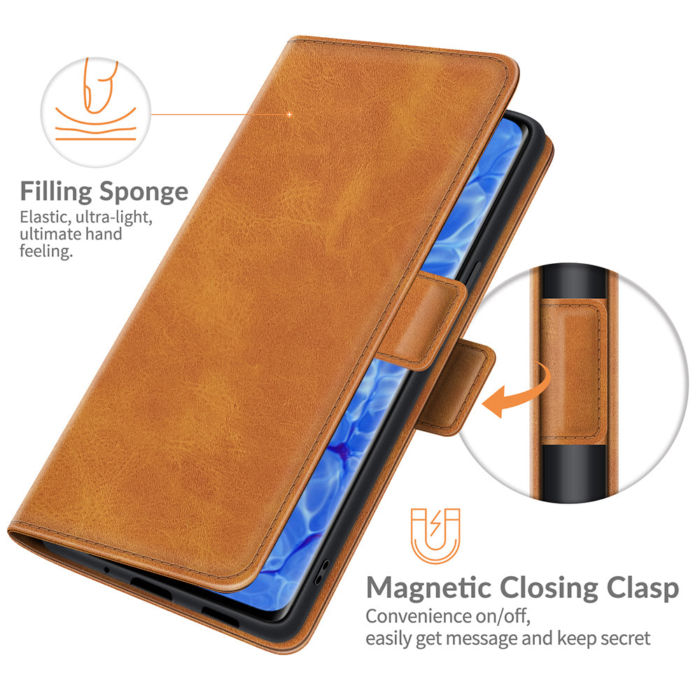 Magnetic Clasp Closure Full Protection PU Leather Phone Stand Case for Oppo Reno6 Pro+ 5G/Pro 5G (Snapdragon)