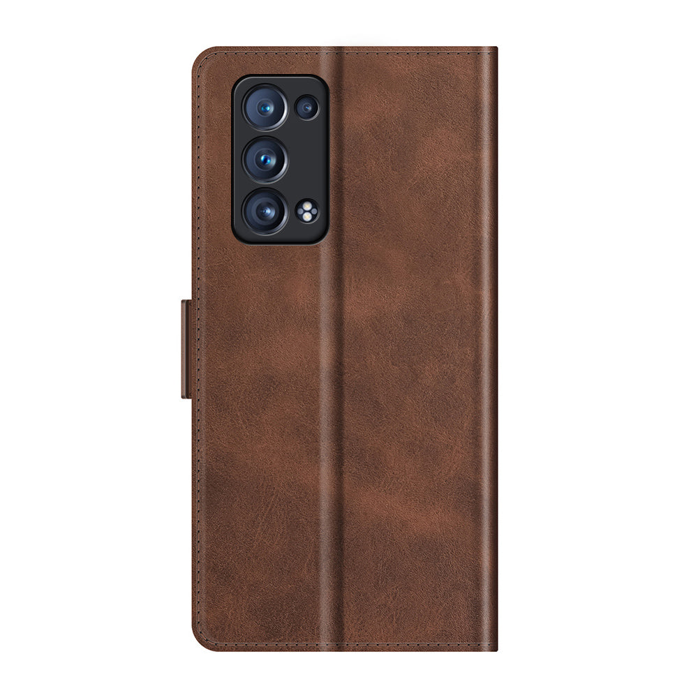 Magnetic Clasp Closure Full Protection PU Leather Phone Stand Case for Oppo Reno6 Pro+ 5G/Pro 5G (Snapdragon)