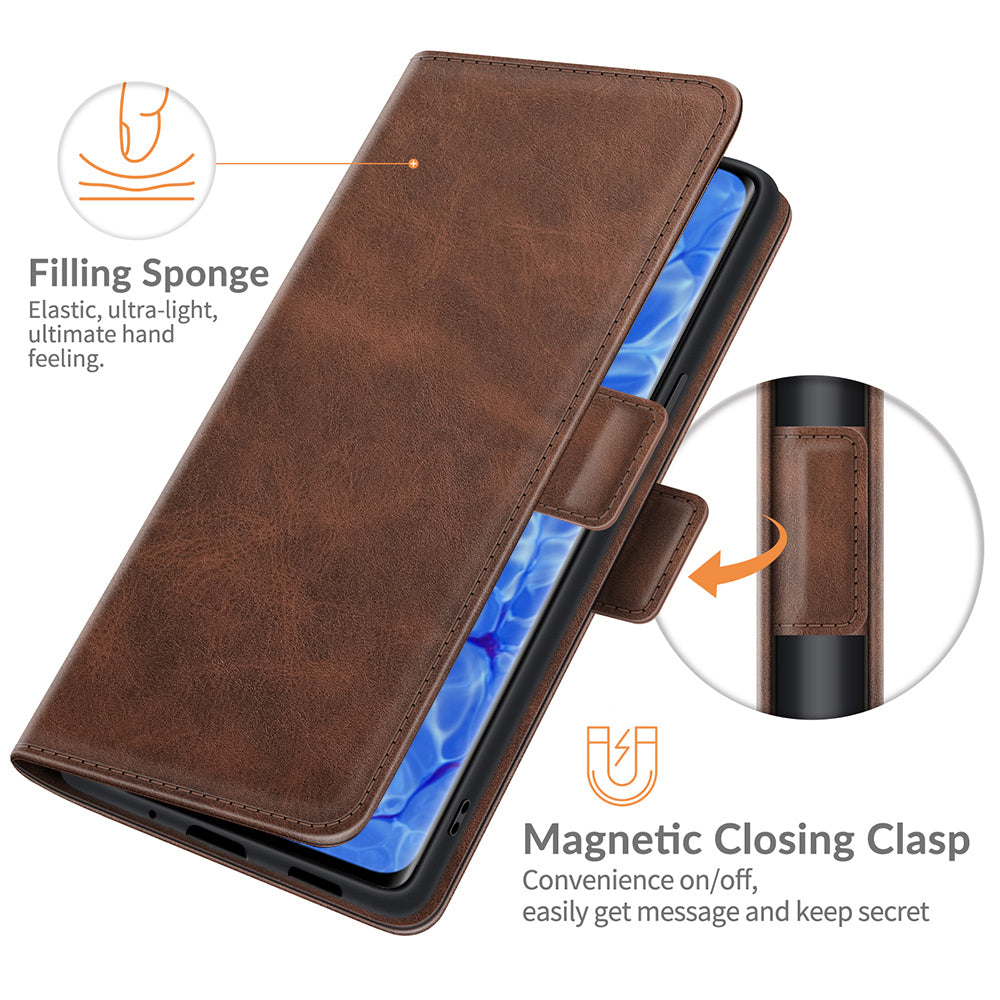 Magnetic Clasp Closure Full Protection PU Leather Phone Stand Case for Oppo Reno6 Pro+ 5G/Pro 5G (Snapdragon)