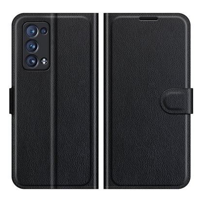 Litchi Texture Leather Wallet Phone Case Protector with Stand for Oppo Reno6 Pro+ 5G/Pro 5G (Snapdragon)