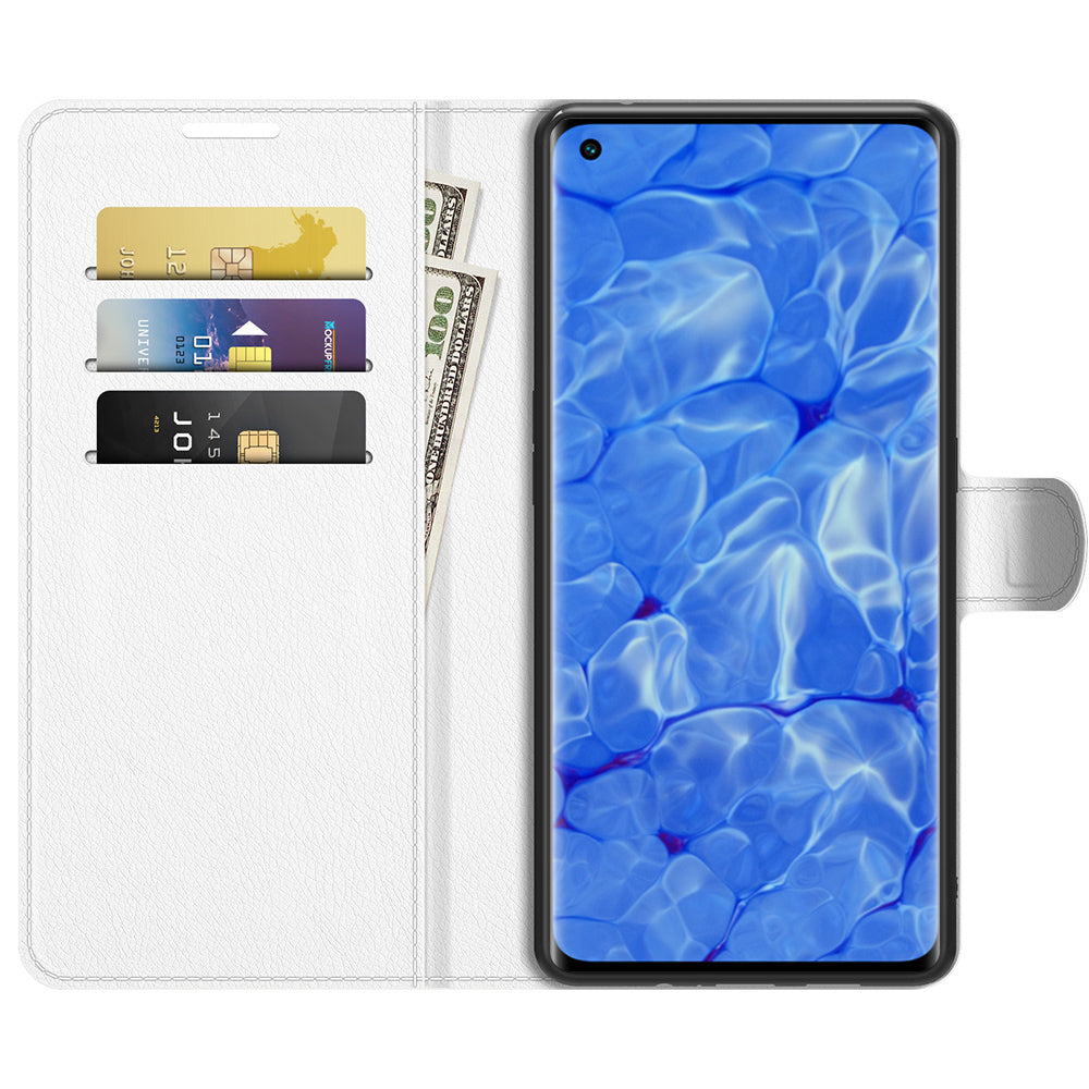 Litchi Texture Leather Wallet Phone Case Protector with Stand for Oppo Reno6 Pro+ 5G/Pro 5G (Snapdragon)