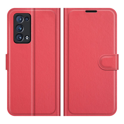 Litchi Texture Leather Wallet Phone Case Protector with Stand for Oppo Reno6 Pro+ 5G/Pro 5G (Snapdragon)