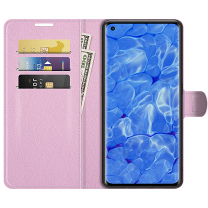 Litchi Texture Leather Wallet Phone Case Protector with Stand for Oppo Reno6 Pro+ 5G/Pro 5G (Snapdragon)