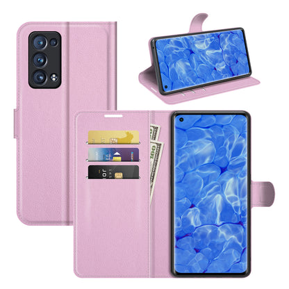 Litchi Texture Leather Wallet Phone Case Protector with Stand for Oppo Reno6 Pro+ 5G/Pro 5G (Snapdragon)