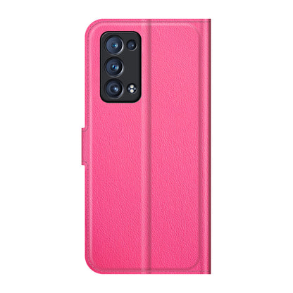 Litchi Texture Leather Wallet Phone Case Protector with Stand for Oppo Reno6 Pro+ 5G/Pro 5G (Snapdragon)