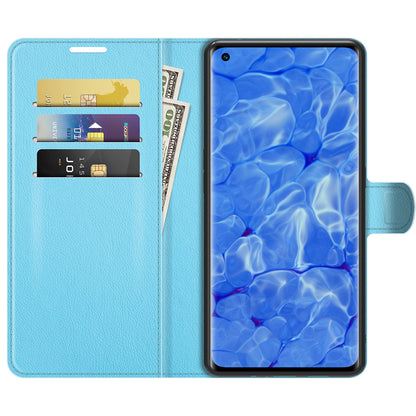 Litchi Texture Leather Wallet Phone Case Protector with Stand for Oppo Reno6 Pro+ 5G/Pro 5G (Snapdragon)