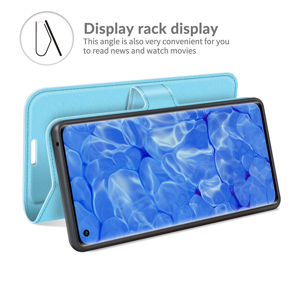 Litchi Texture Leather Wallet Phone Case Protector with Stand for Oppo Reno6 Pro+ 5G/Pro 5G (Snapdragon)