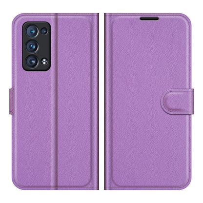 Litchi Texture Leather Wallet Phone Case Protector with Stand for Oppo Reno6 Pro+ 5G/Pro 5G (Snapdragon)