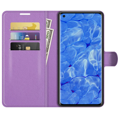 Litchi Texture Leather Wallet Phone Case Protector with Stand for Oppo Reno6 Pro+ 5G/Pro 5G (Snapdragon)