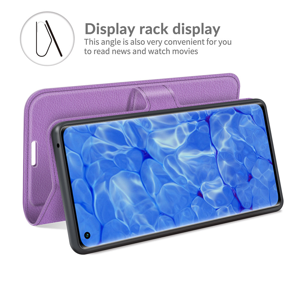 Litchi Texture Leather Wallet Phone Case Protector with Stand for Oppo Reno6 Pro+ 5G/Pro 5G (Snapdragon)