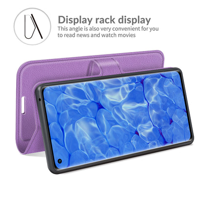 Litchi Texture Leather Wallet Phone Case Protector with Stand for Oppo Reno6 Pro+ 5G/Pro 5G (Snapdragon)